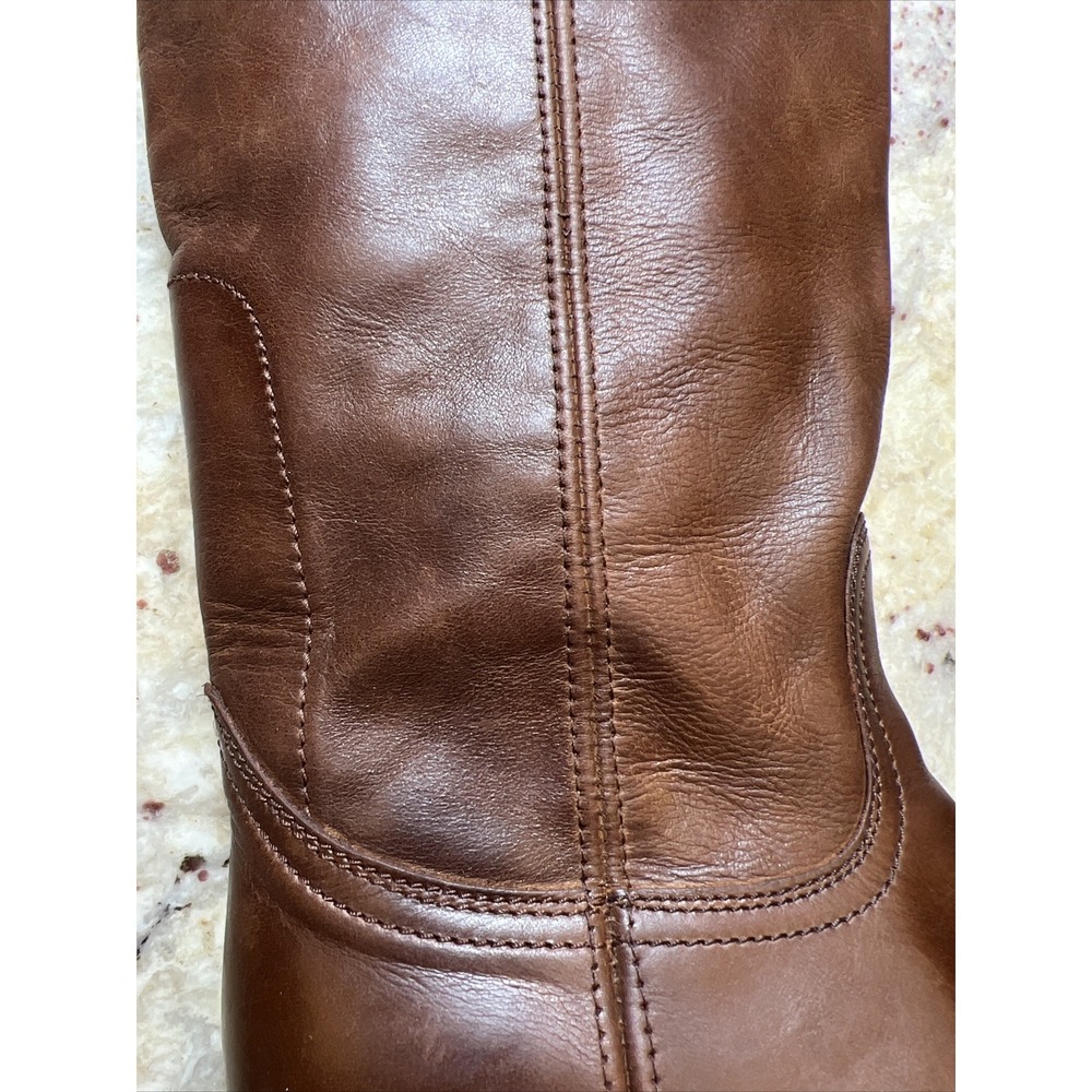 SENDRA GOODYEAR WELTED Brown WIDE CALF Leather Boots w/Bronze Studs 7M/8 SPAIN - Picture 6 of 13